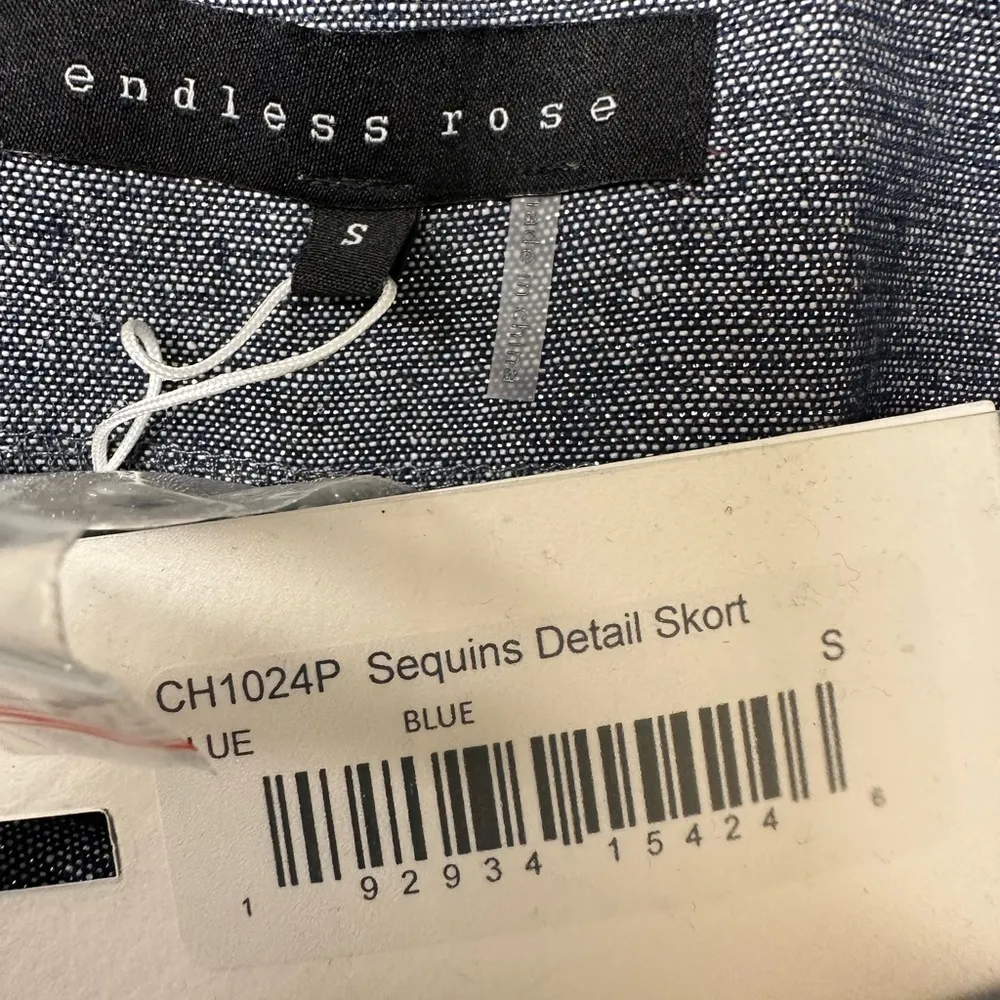 Anthropologie Endless Rose blue sequin skort - Image 3