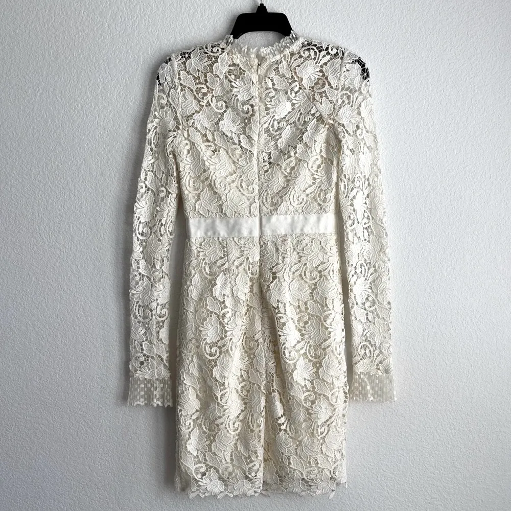 ML Monique Lhuillier Ivory Lace Sheath Dress, Size 0 NEW w/Tag - Image 8