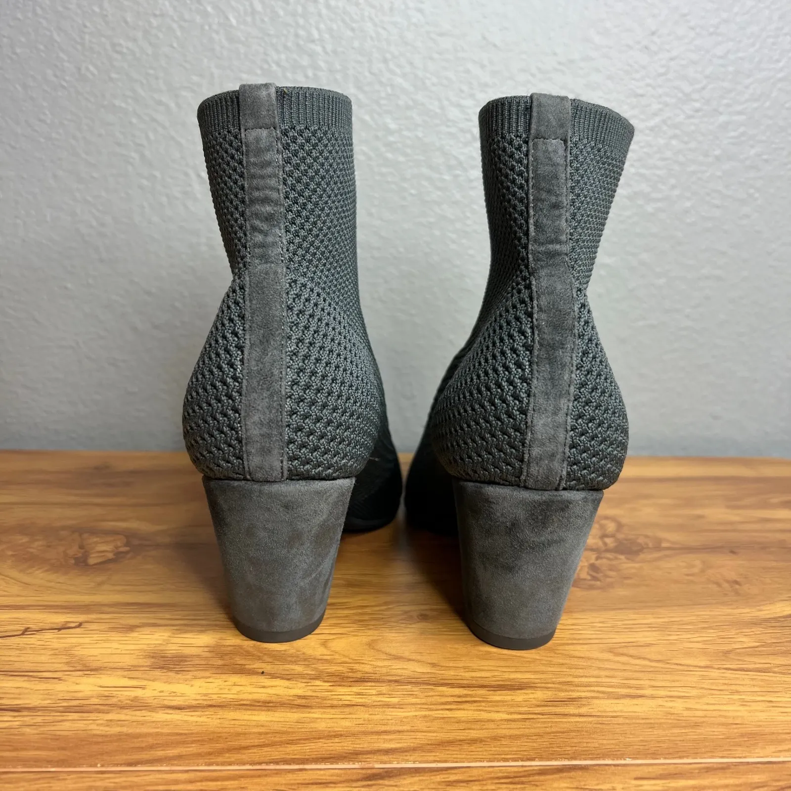 Eileen Fisher Dahlia Knit Ankle Boot Size 6.5 Gray Heel Sock Booties NEW - Image 4