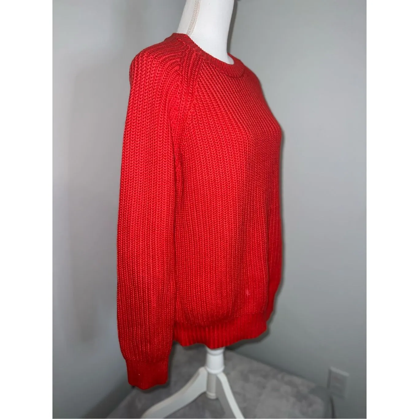 Michael Kors Cozy Knitwear Orange Thick Crewneck Sweater L - Image 2