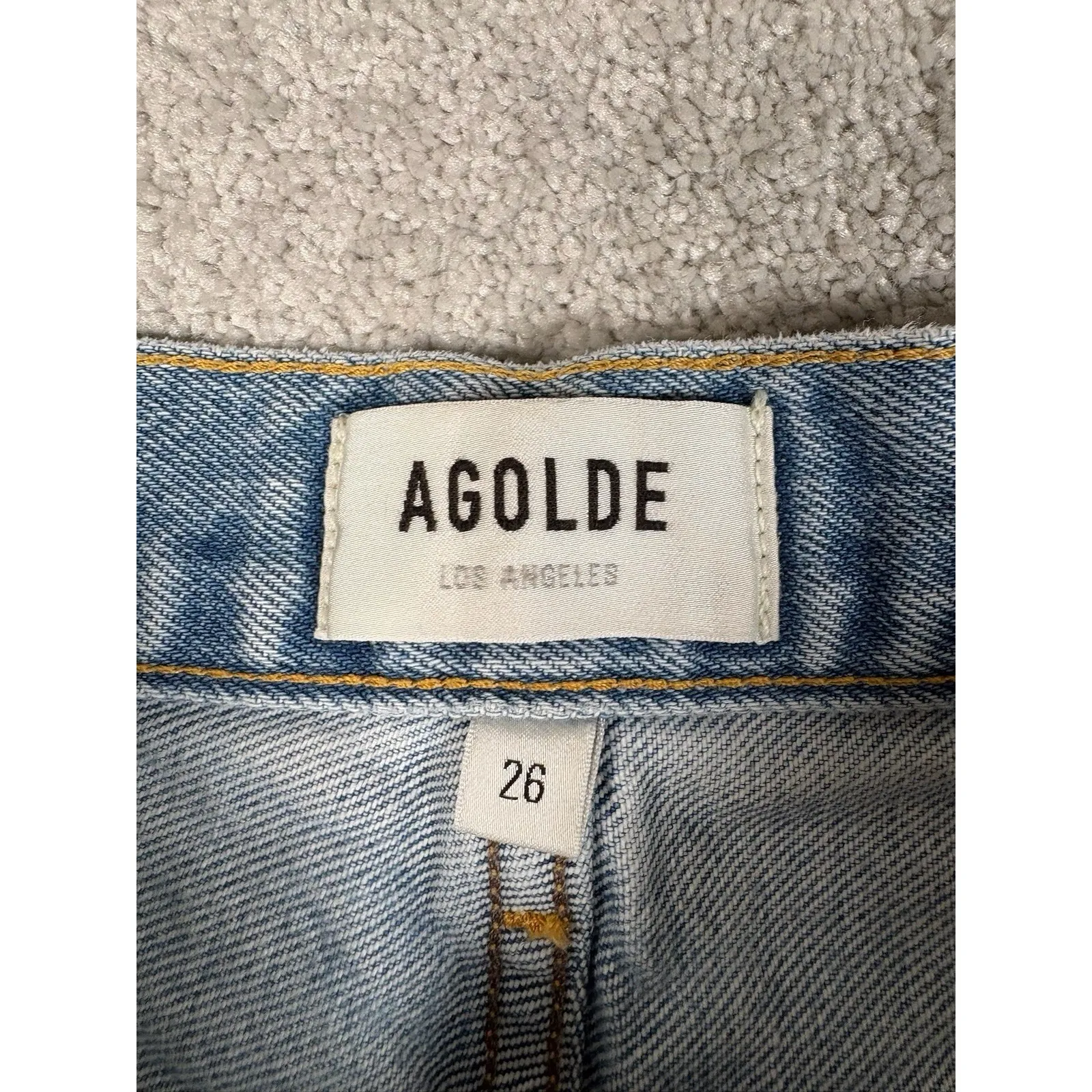 Agolde Parker Vintage Cut Off Distressed Jean Short Light Wash Sz 26 - Image 2