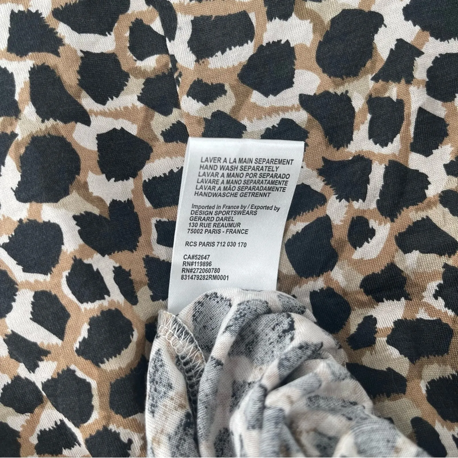 GERARD DAREL Dress Size 42 Silk Blend Faux Wrap Abstract Animal Print Designer - Image 12