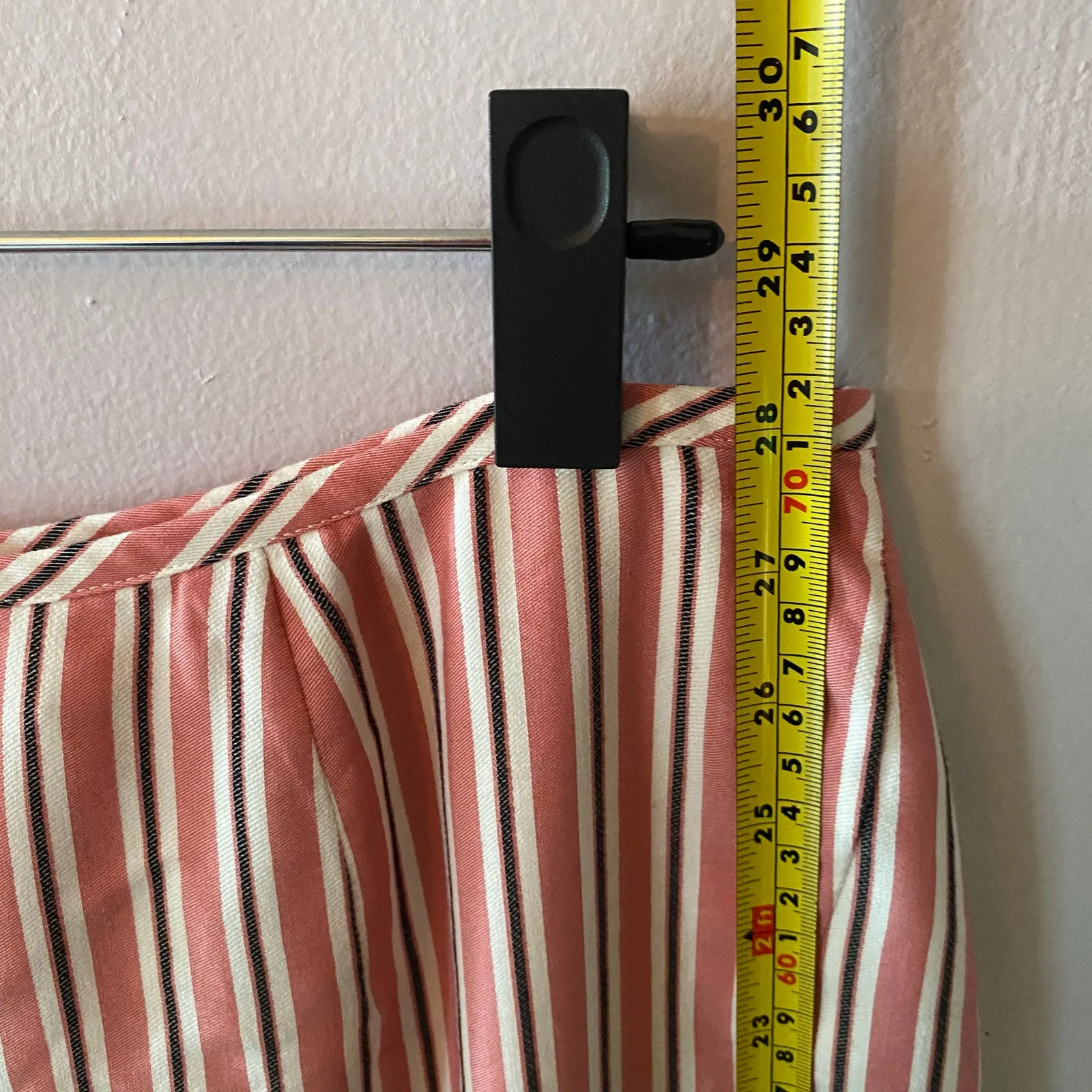 Ted Baker London Coryn Pink White Pinstripe Fit and Flare Skirt size 3 / Medium - Image 10