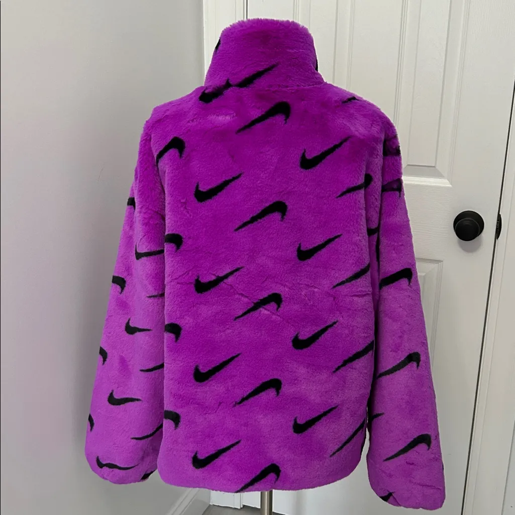 Nike Sportswear Plush Faux Fur Purple Jacket DQ6842-551 - Image 7