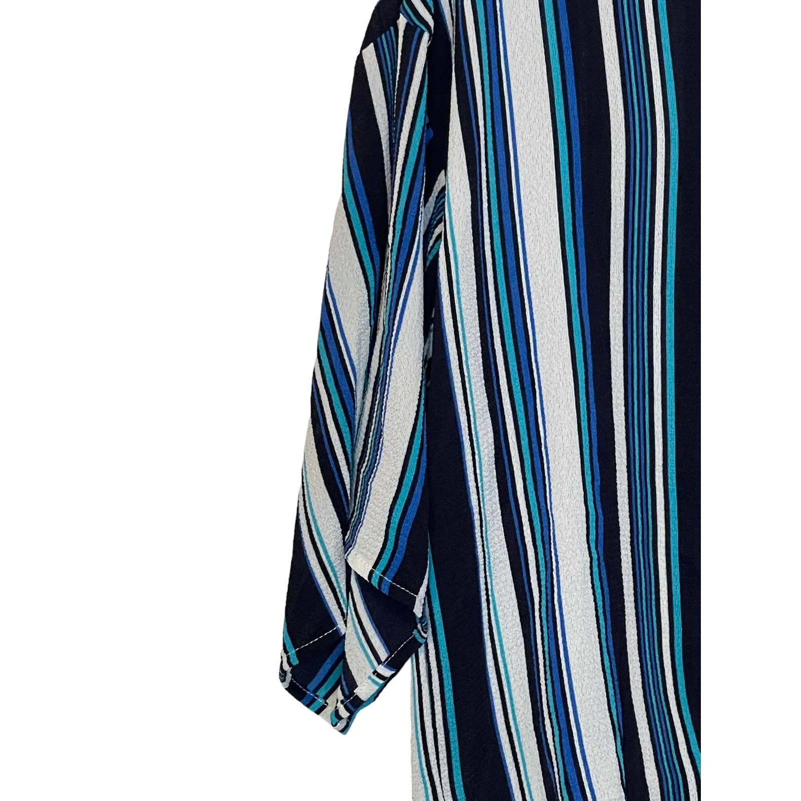 Hyped Unicorn‎ Women Stripe Tie Front V-Neck Top Hi-Lo Dolman Sleeve Small NWT - Image 3