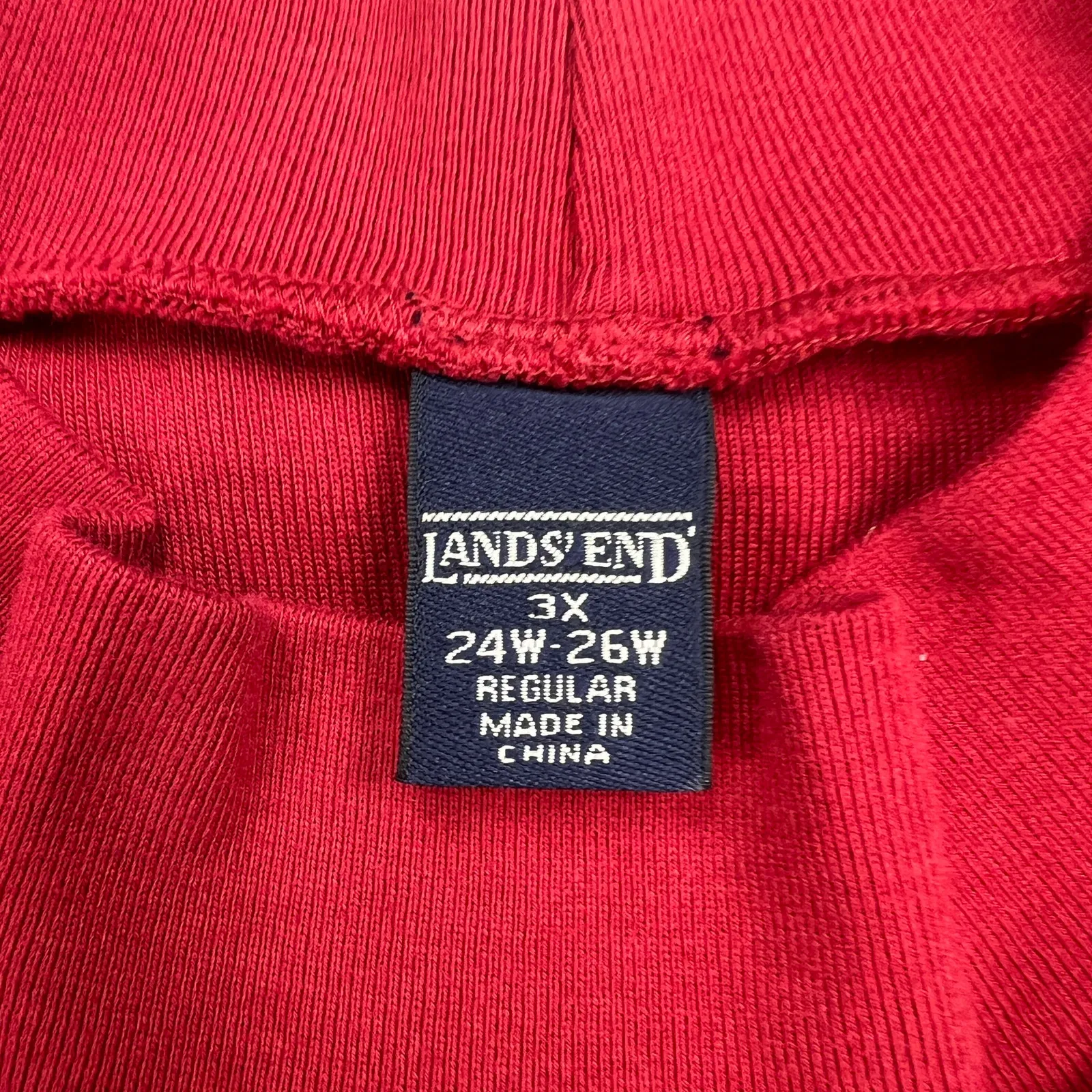 Lands’ End Red Mock Neck Cardigan Twinset 2 Piece 100% Cotton Size 3X (24W - Image 2