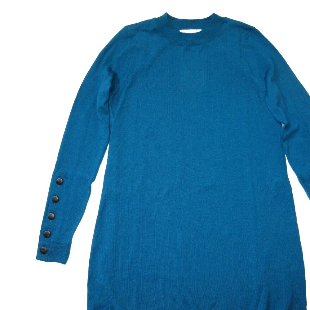 NWT La Maille Sezane Paola in Cerulean Blue Merino Wool Knit Sweater Dress XS - Image 2