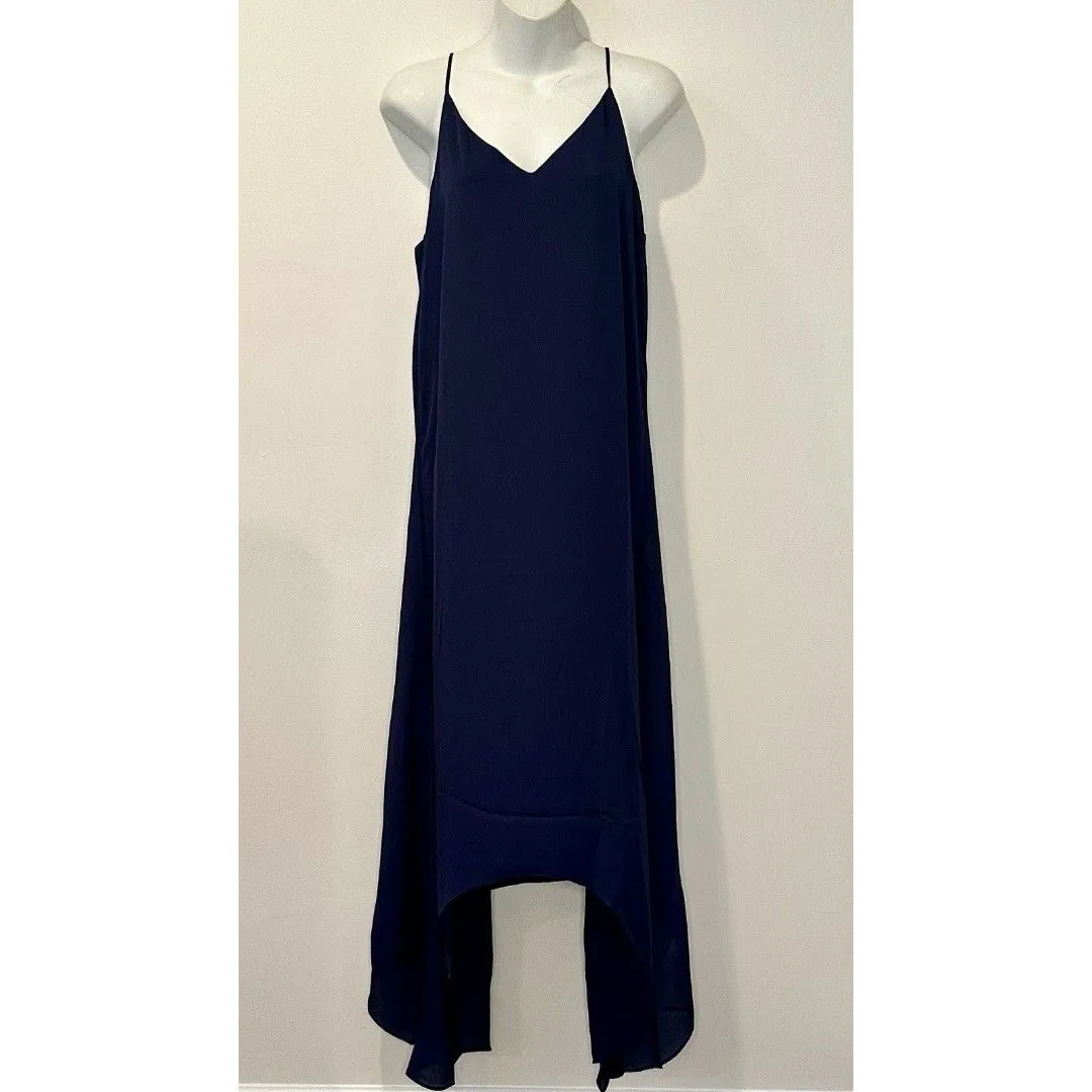 Three Eighty Two REVOLVE Grayson Maxi Dress Shark Bite Hem Navy Blue Size S NWT! - Image 2