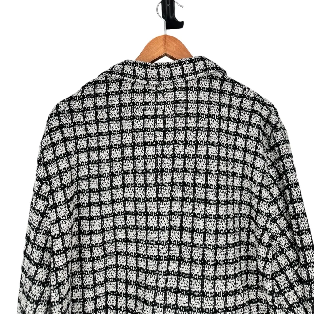 New York & Co Black White Tweed Crop Jacket size XXL Long Sleeve NWT Blazer - Image 9