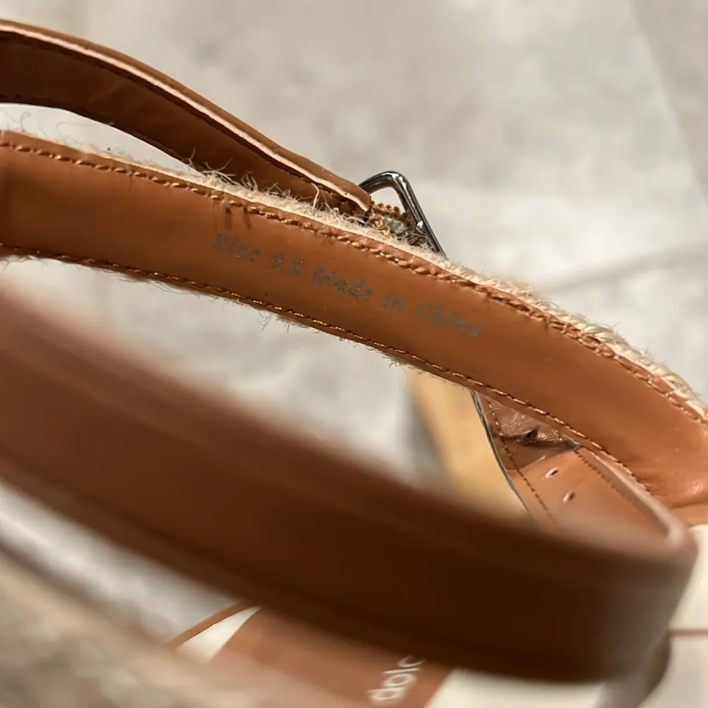 Dolce Vita Aurora Cedar Embossed Stella Platform Wedge Sandals Size 9.5 NWT Tan - Image 10