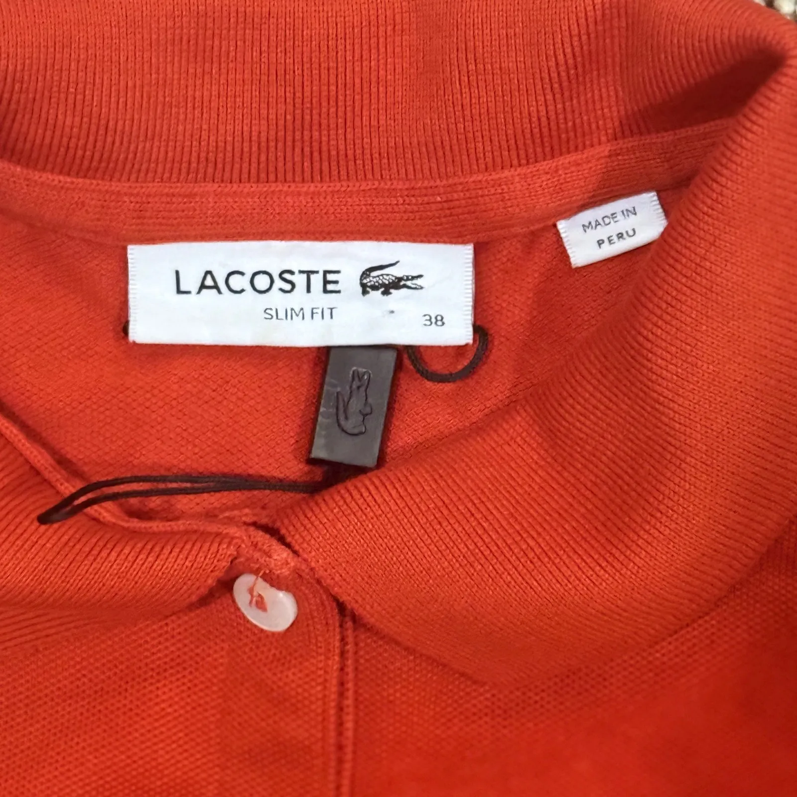 Lacoste Women Red Slim Fit Short Sleeve Polo Shirt Size 38 Logo - Image 3