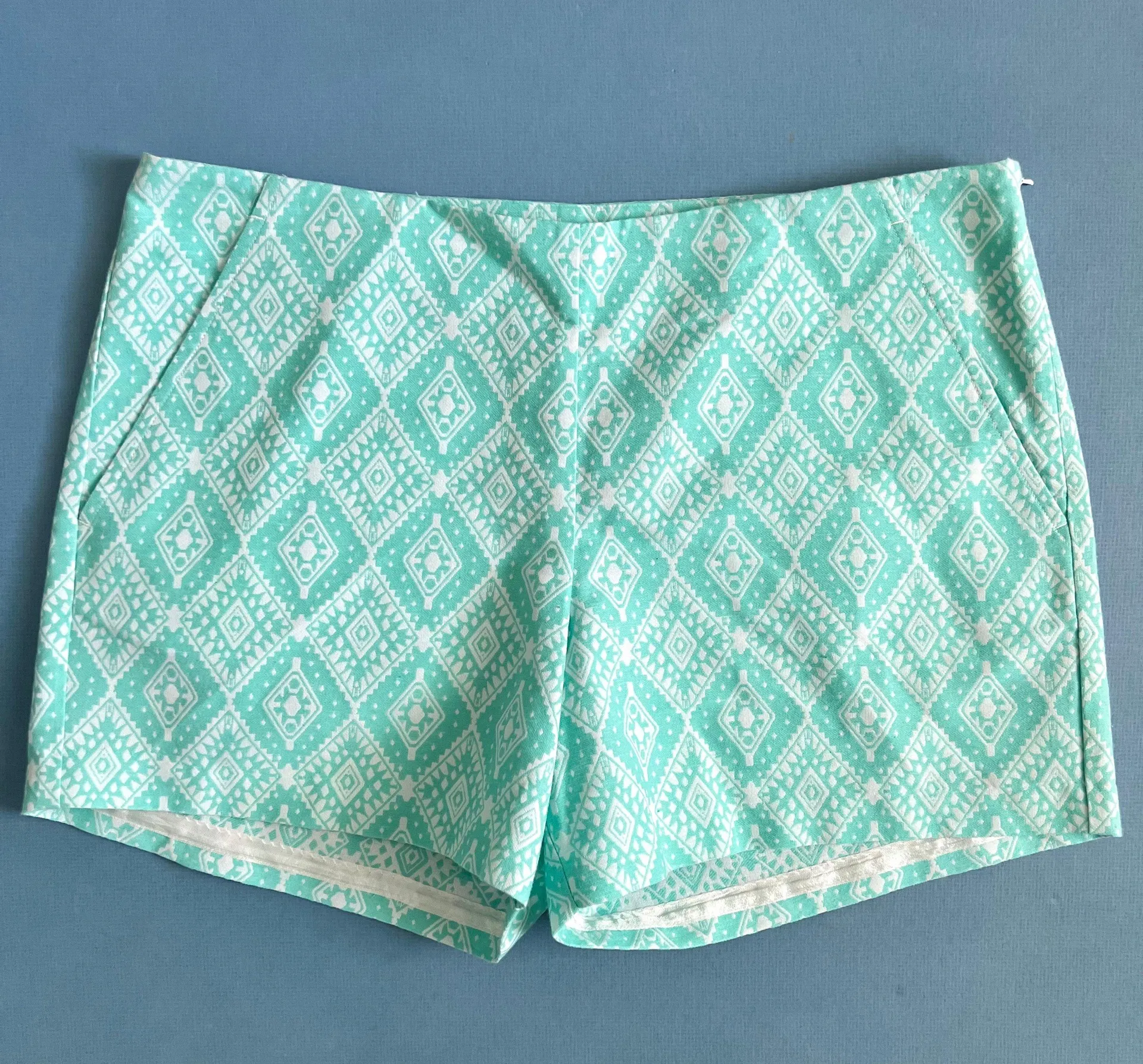 NWT  Alice Ikat Bermuda Teal Jacquard Shorts - Image 2