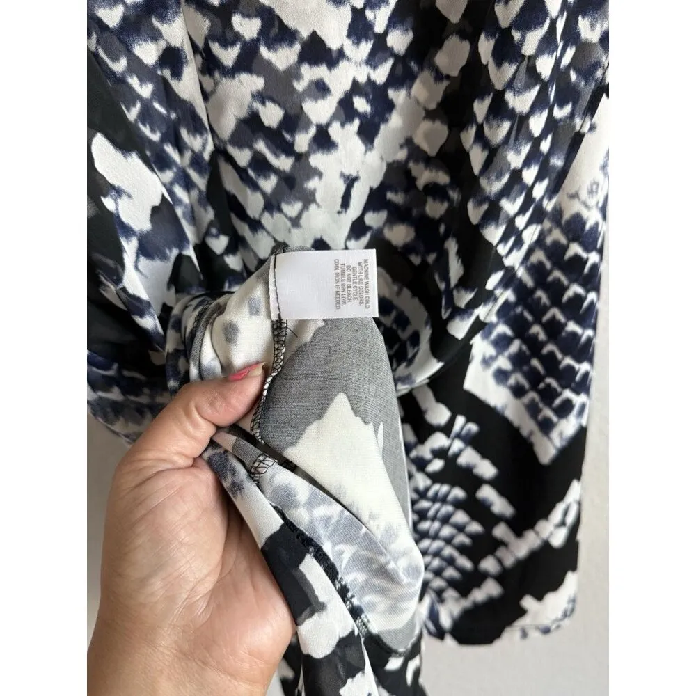 Cb Established 1962 Women’s Navy White  Sleeveless Animal Print Dress Size 6 NEW - Image 11