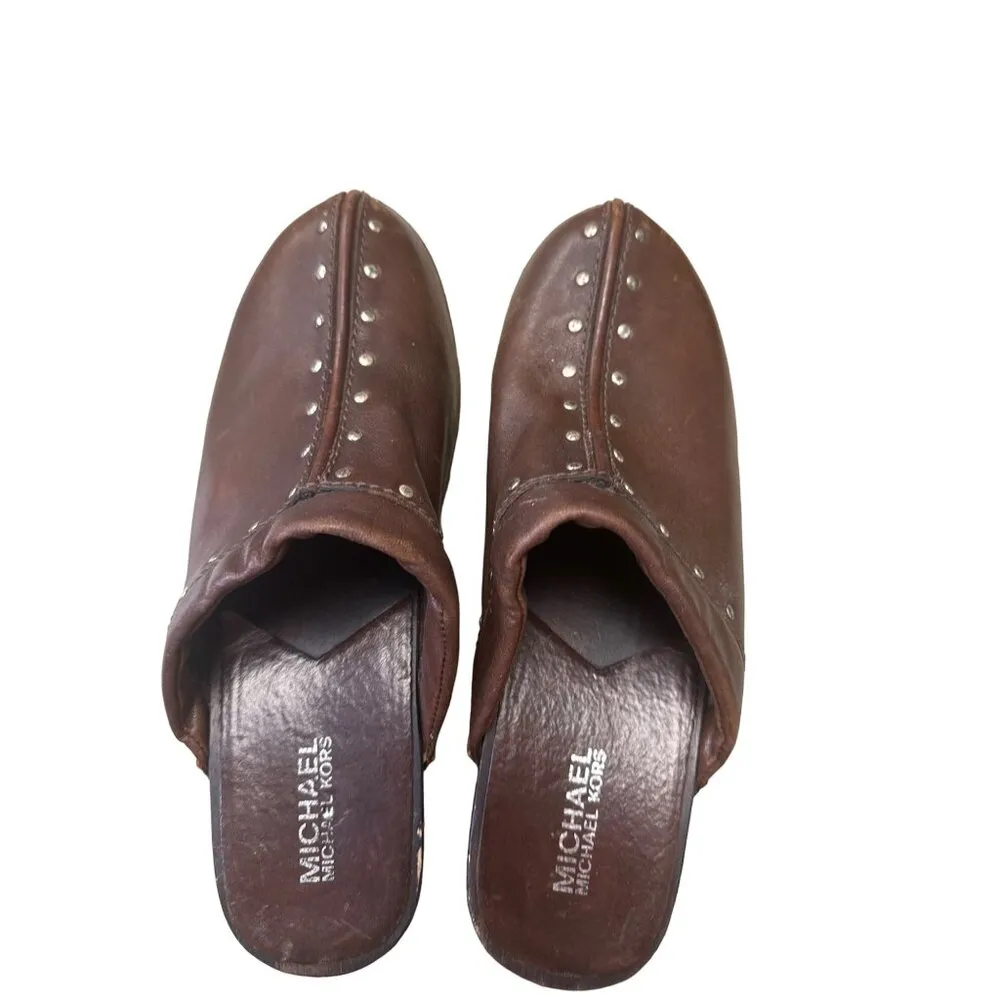 Michael Kors women’s brown shoes/clogs vintage size 9M 2” heels SKU 2725 - Image 11