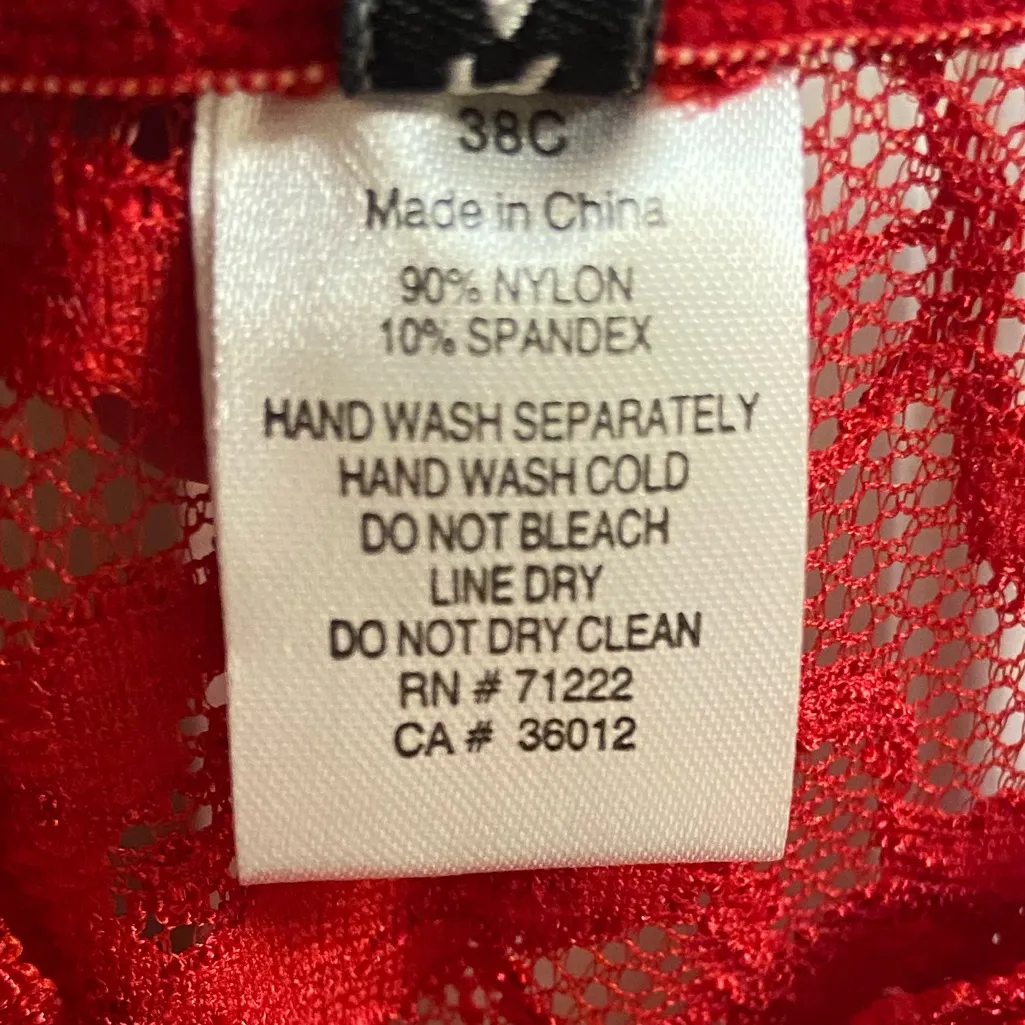 Rampage cherry red bodysuit corset lace bustier lingerie Sz 38C - Image 7