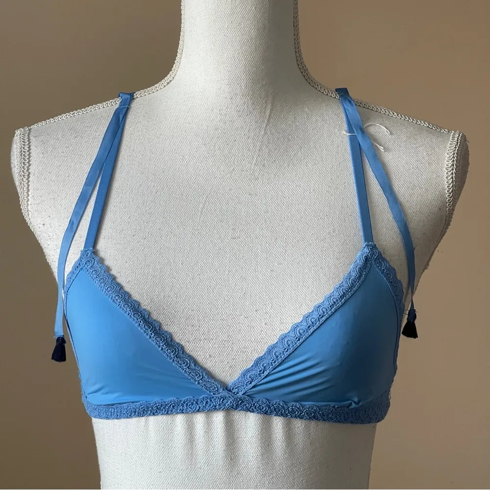 AERIE | Blue Tassel Racerback Strappy Bralette Sz XS - Image 2