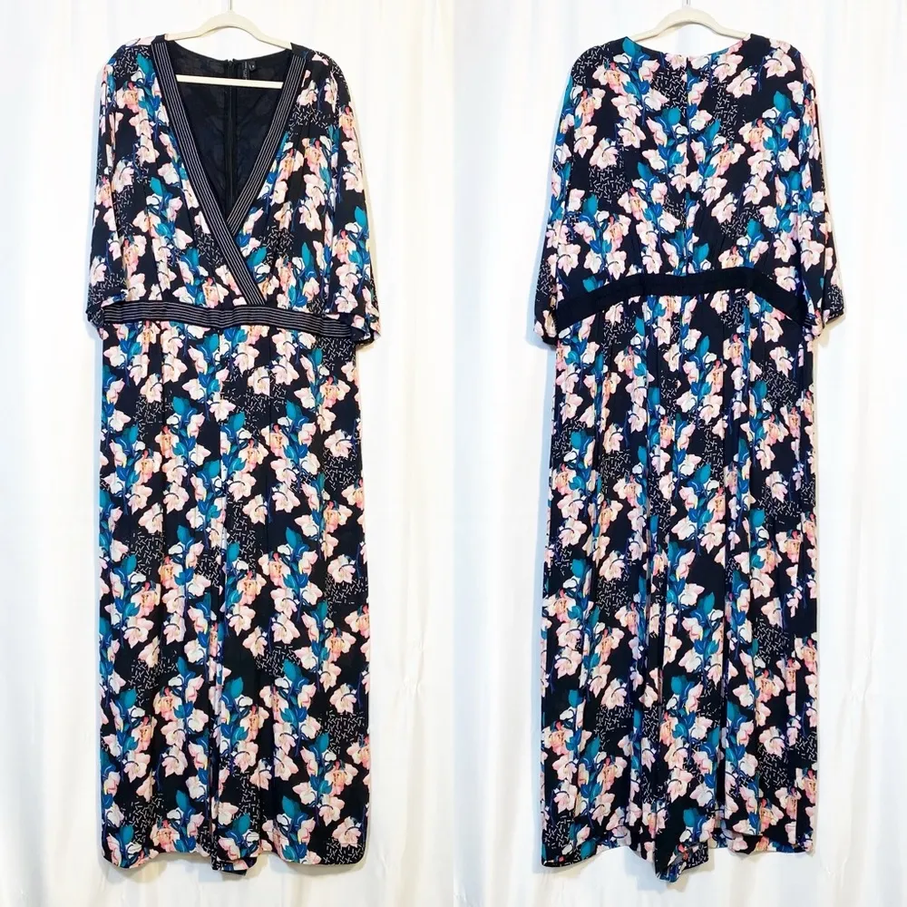 Anthropologie X Bl^nk London Montage Floral Wide Leg Jumpsuit 3X Boho Bohemian - Image 3