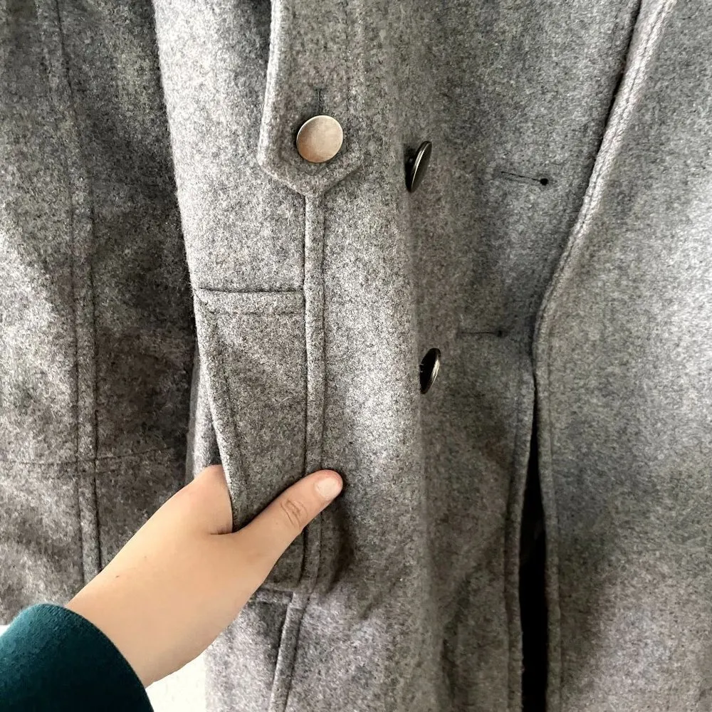 New York & Co gray peacoat comfortable warm winter fall style pockets double - Image 4