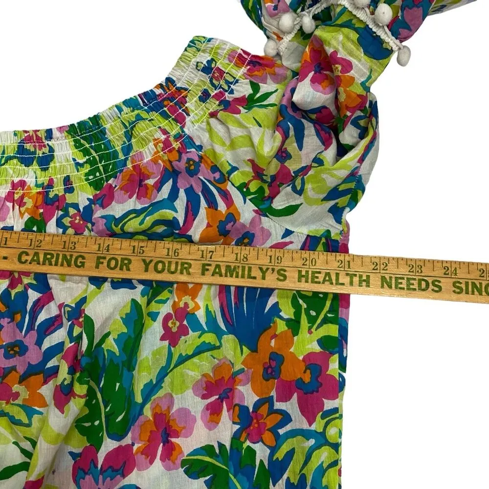 True Destinations Women's Sz Large Floral Off Shoulder Mini Dress Tiered Aloha - Image 9