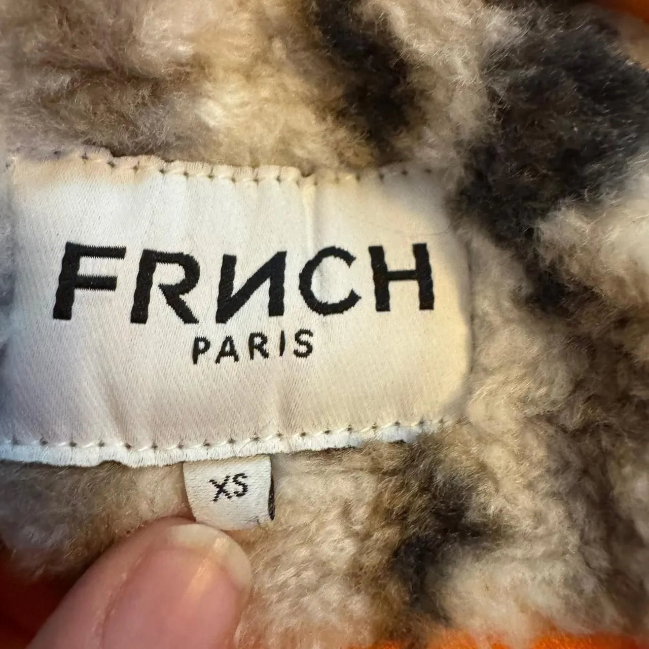 FRNCH Paris Faux Shearling Fleece Coat Women’s XS Animal Print Tiger Stripe - Image 4