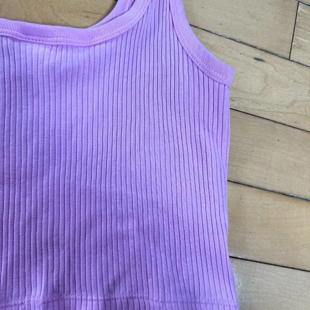 OLD NAVY Pink Ribbed Crop Tank Top Size Small - Image 7