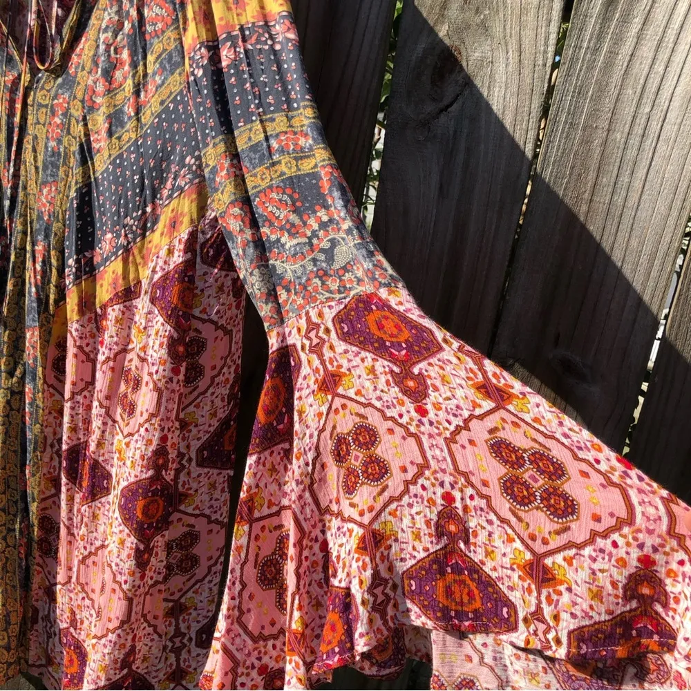 Umgee bell sleeves boho tunic swing dress M - Image 5