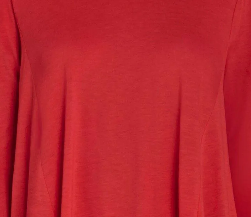 NWOT BCBG Astril Scarf Hem Top In Poppy Size Large - Image 4