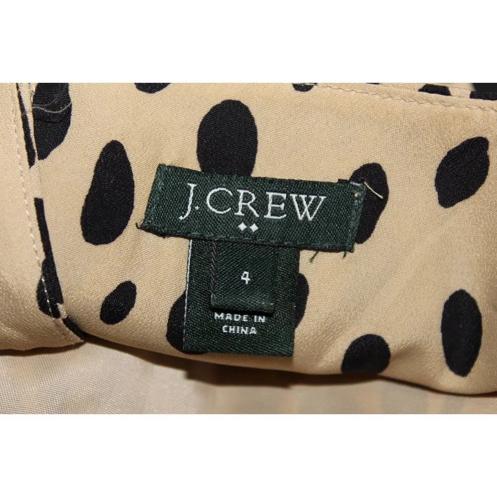 Women's J. Crew Jules 98697 Wildcat Tan Black Cheetah Long Sleeve Dress Size 4 - Image 3