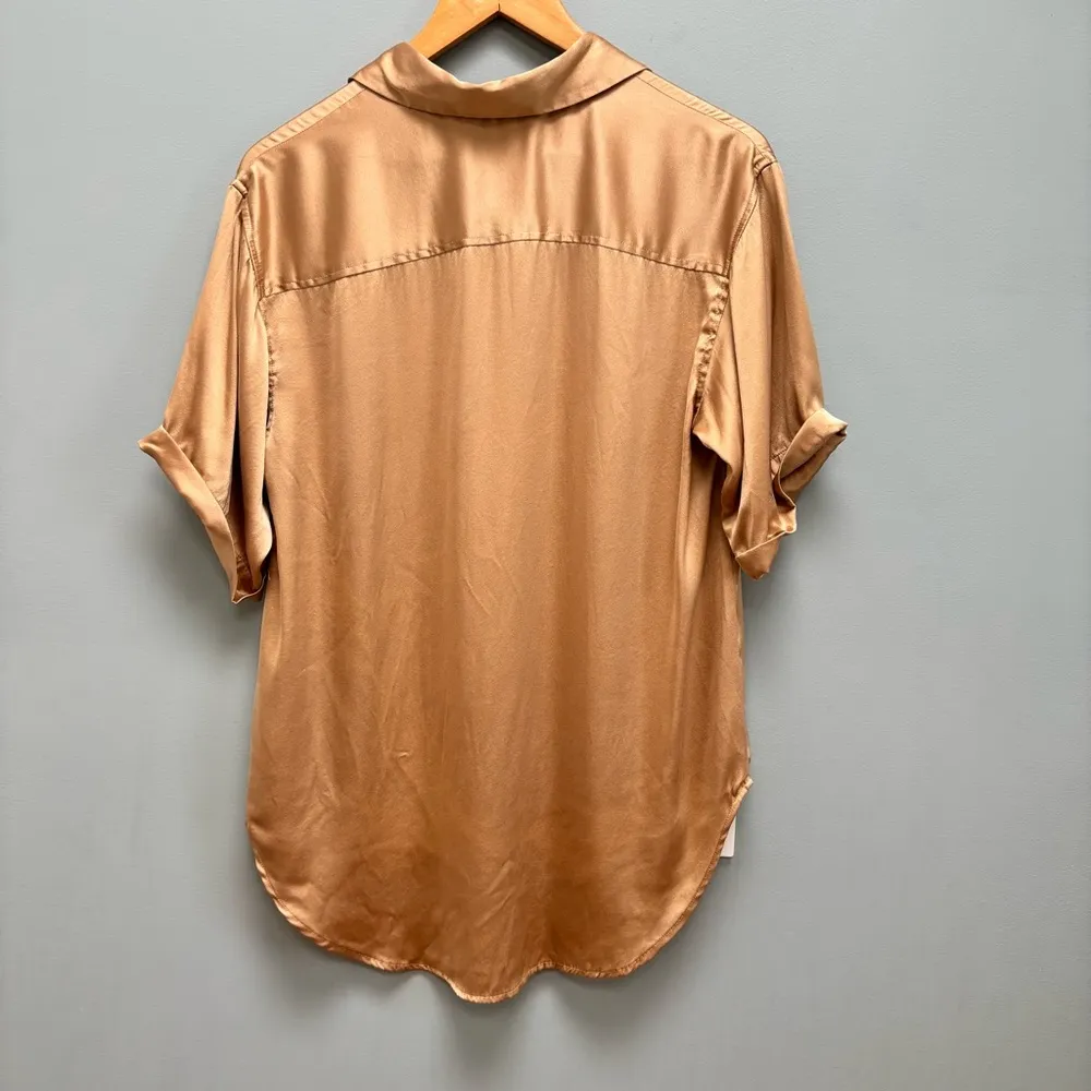 Frankies Bikinis Fifi Silk Pajama Set in Caramel / Tan Brown S - Image 4