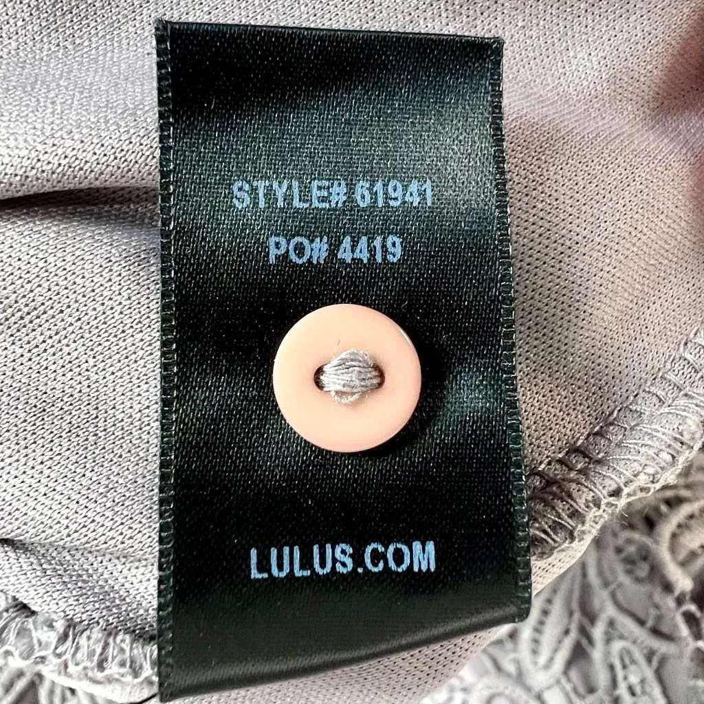 Lulus Hidden Talent Gray Backless Crochet Lace Mini Dress Size XS New - Image 10