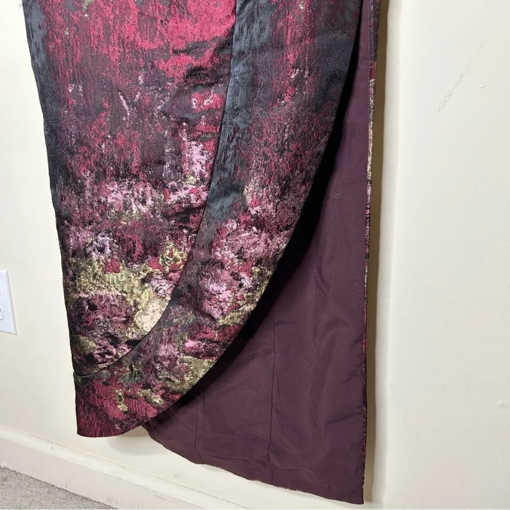 Kay Unger Layne Jacquard Column Formal Dress Lined Bow Side Slit Size 2 NWT - Image 10