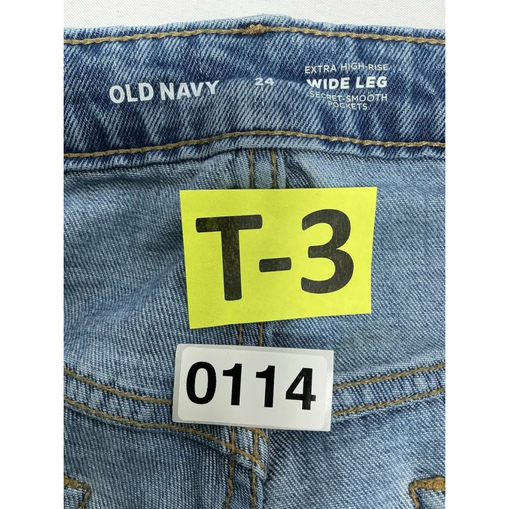Womans Excellent Condition Old Navy Wide Leg Blue Jeans 24 0114/T-3 - Image 3