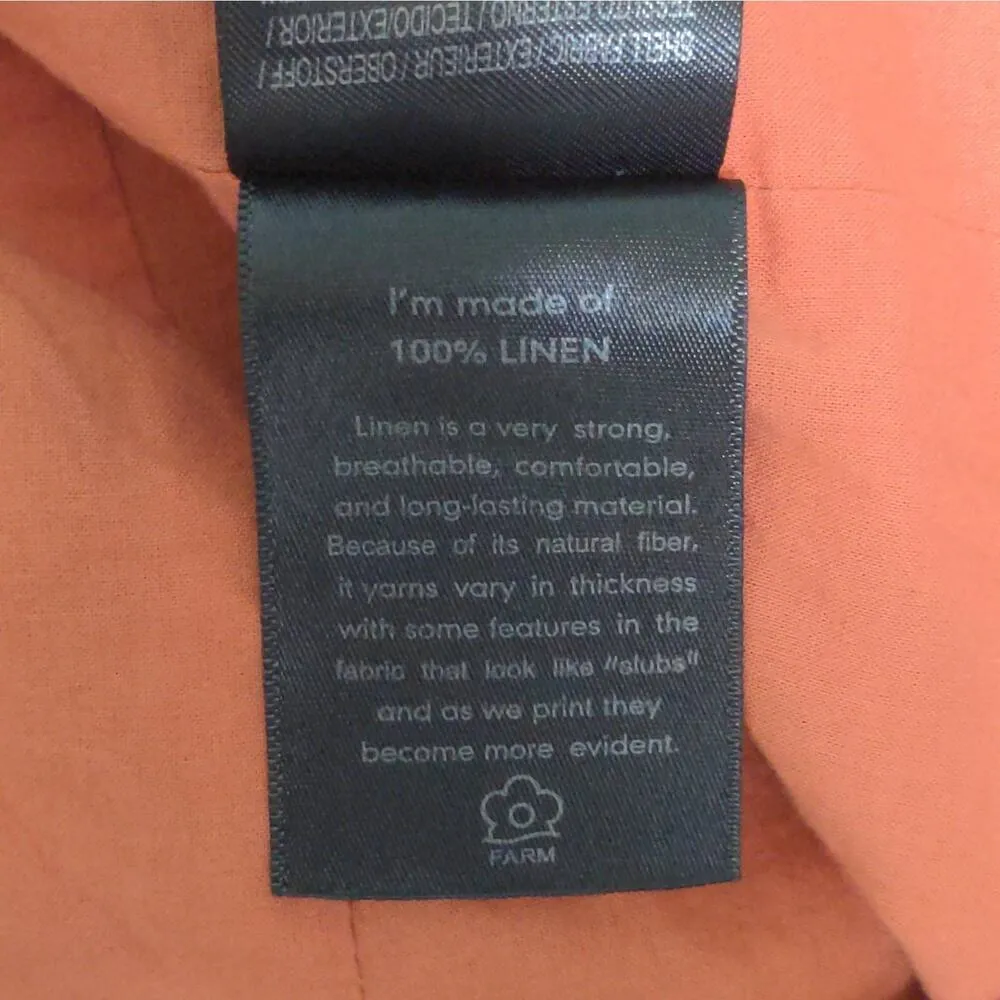 Farm Rio Womens Blazer Jacket Brown Rust Buttons Pockets 100% Linen Collar M New - Image 8