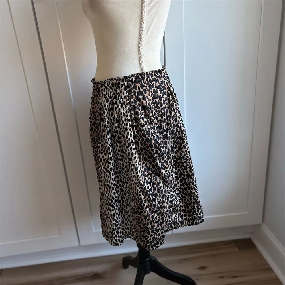 White House Black Market Women's Leopard Print A-Line Skirt Size 8 - Image 2