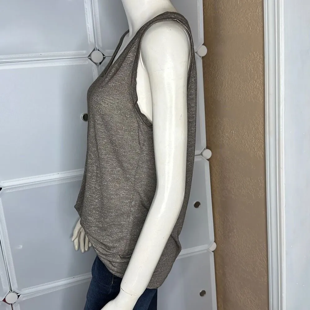 Michael Stars Heathered Brown Flowy Tank Top Size OS - Image 2