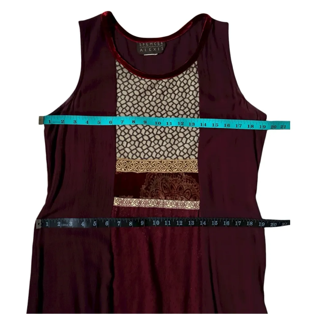 Vintage Alexis Spencer Burgundy Gold Womens Dress Cardigan Set Size 10 Elegant Red - Image 7