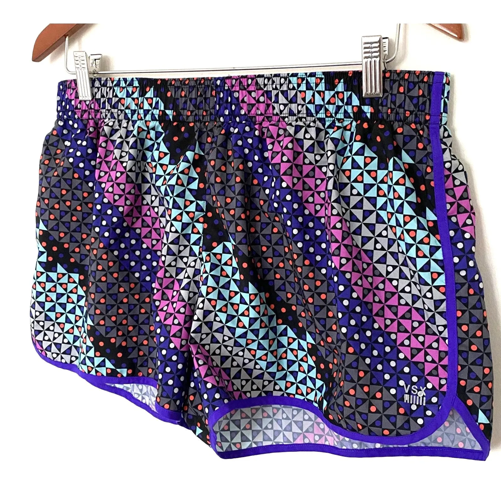Victorias Secret Sport Multicolor The Player Geometric Running Shorts Sz L - Image 5
