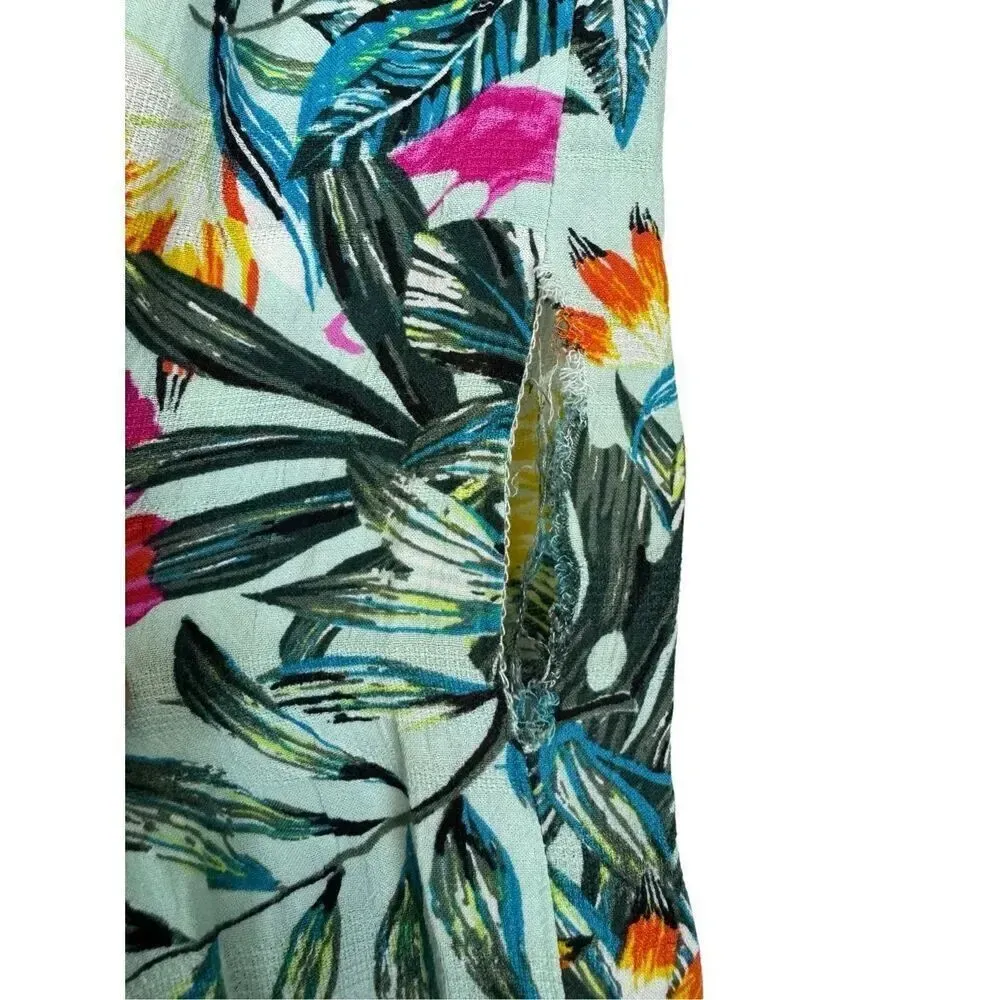 Swim by Cacique Tropical Flamingo Midi Skirt 18/20 Multicolor Floral Side Slits - Image 6