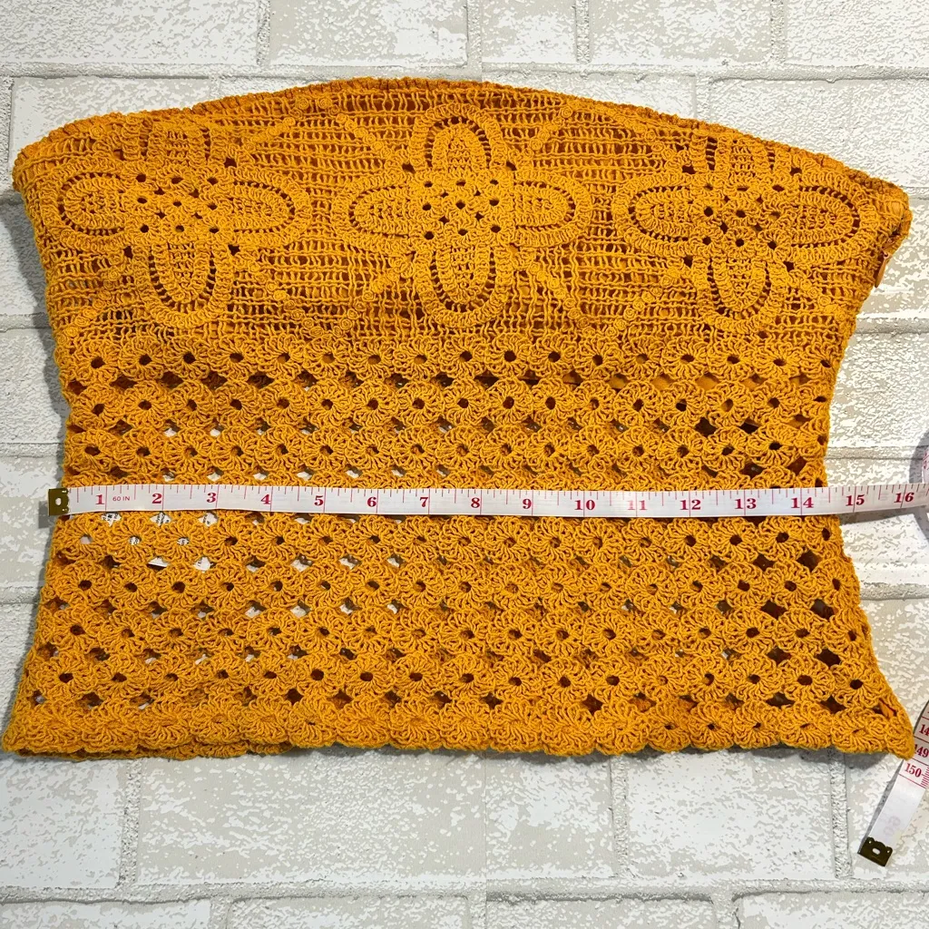 J. Crew Mustard Crochet Tube Top - Image 6