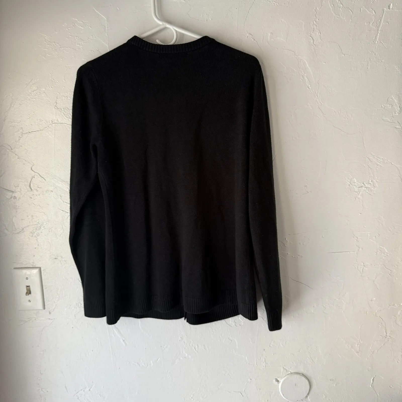 Requirements Sweater Soft Large Black Button Front Cable Knit Cardigan Classic - Image 7