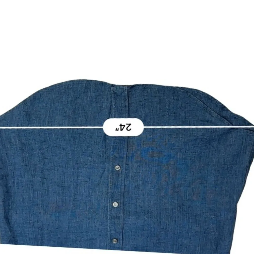 Lauren Ralph Lauren 100% Linen Long Sleeve Button Up Blue Top Blouse Size‎ M Size M - Image 8