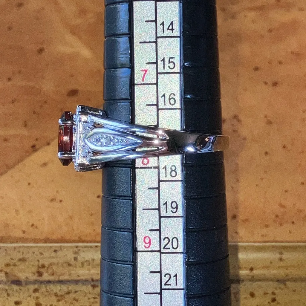 Natural Madeira Citrine Sterling Silver Ring Size 7.75 - Image 9