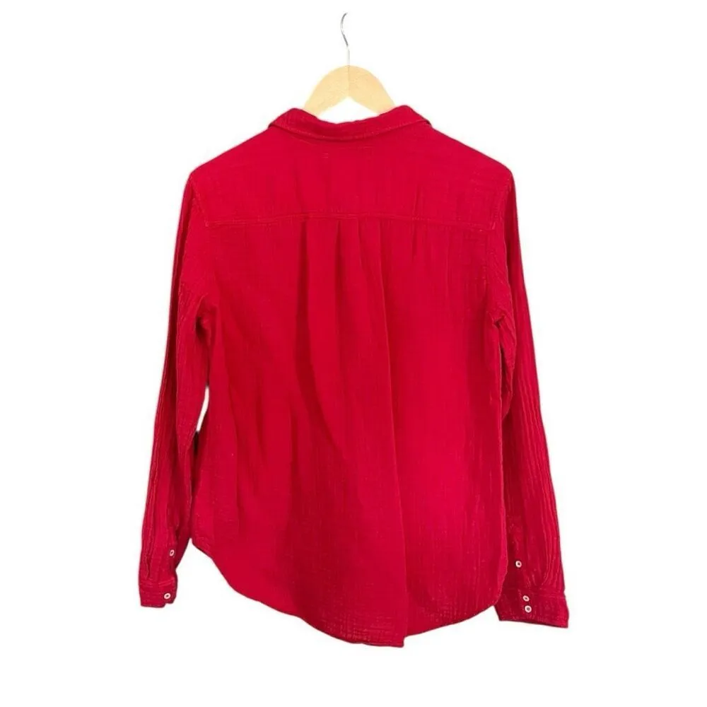Xirena Scout Shirt Gauze Red Medium - Image 3