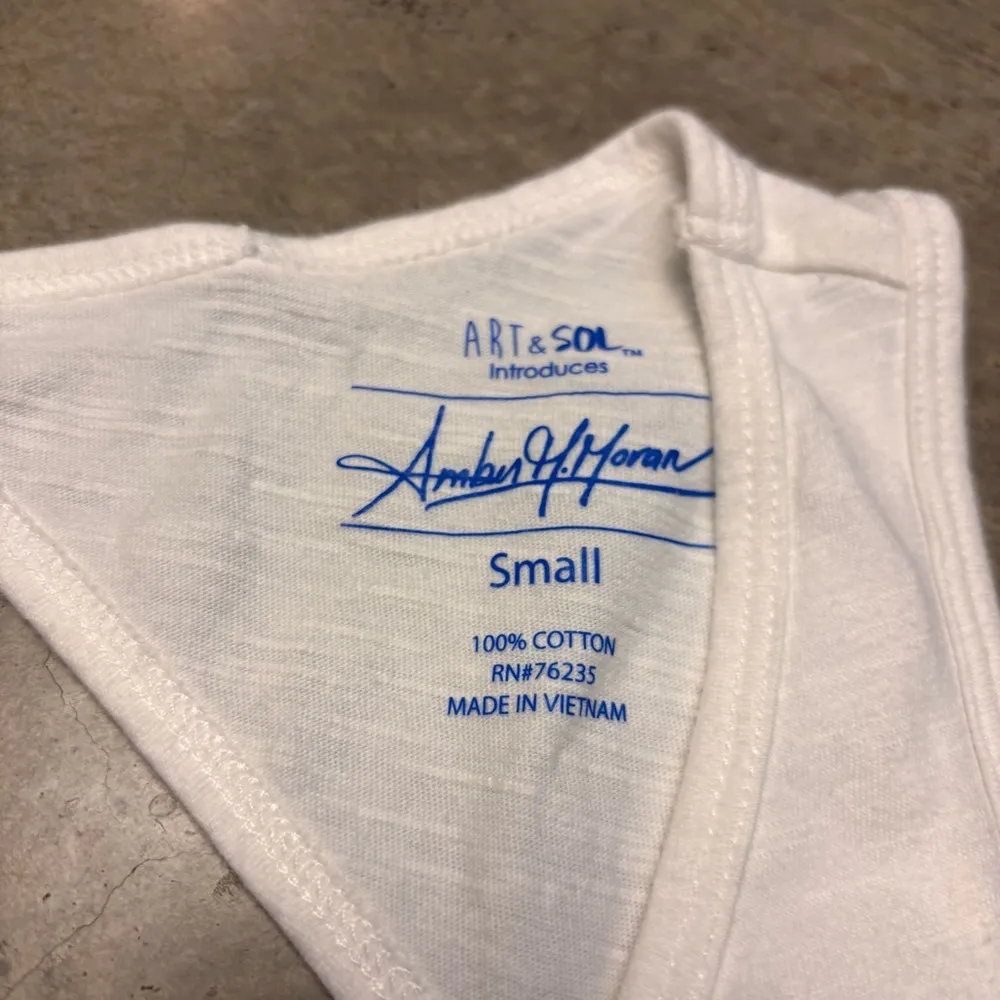 Amber M Moran Art & Sol Women's Tank Top Seahorses Size Small White - Image 3