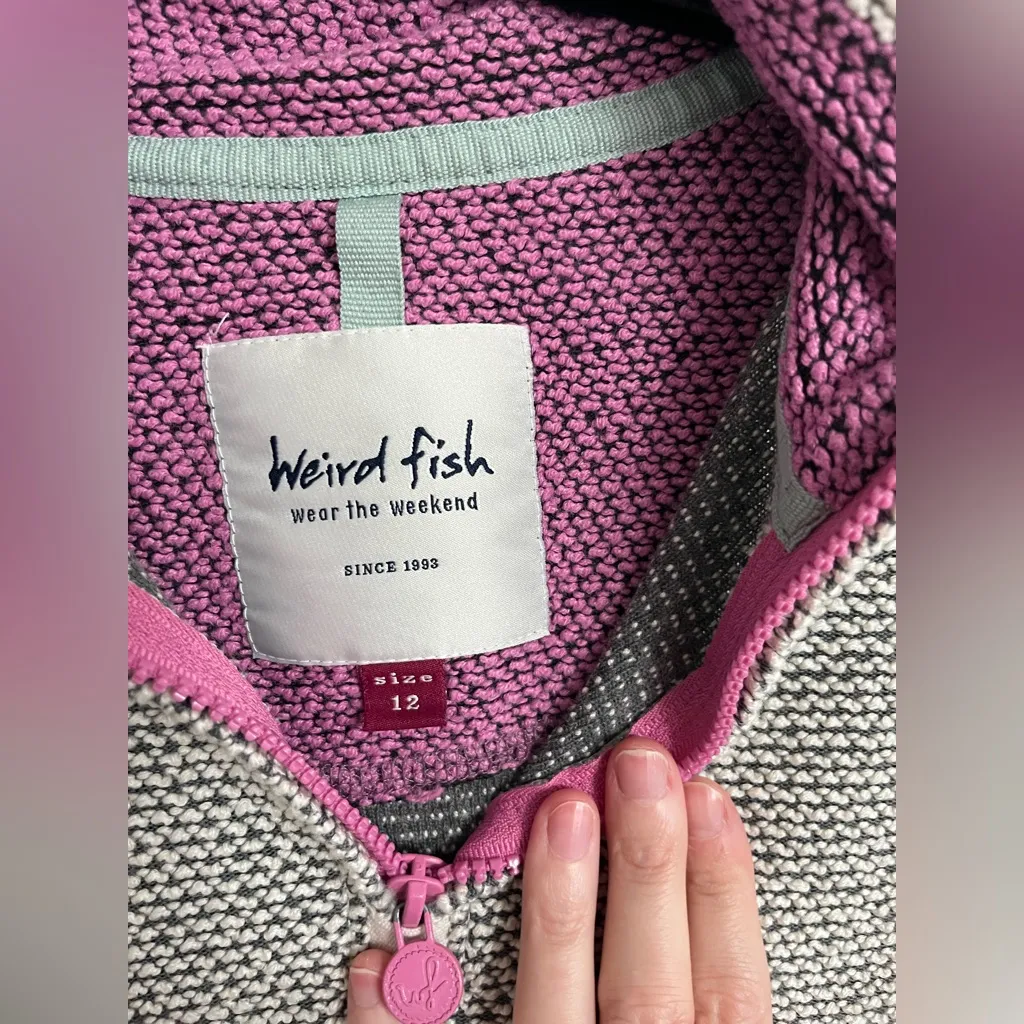 Weird Fish Womens/Ladies Beye Grid Eco Friendly Quarter Zip Fleece Top / Frost G Gray Size 12 - Image 6