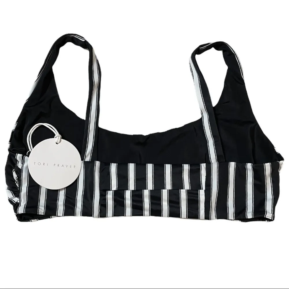 Tori Praver‎ Deja Striped Bikini Medium Swimsuit Top - Image 6