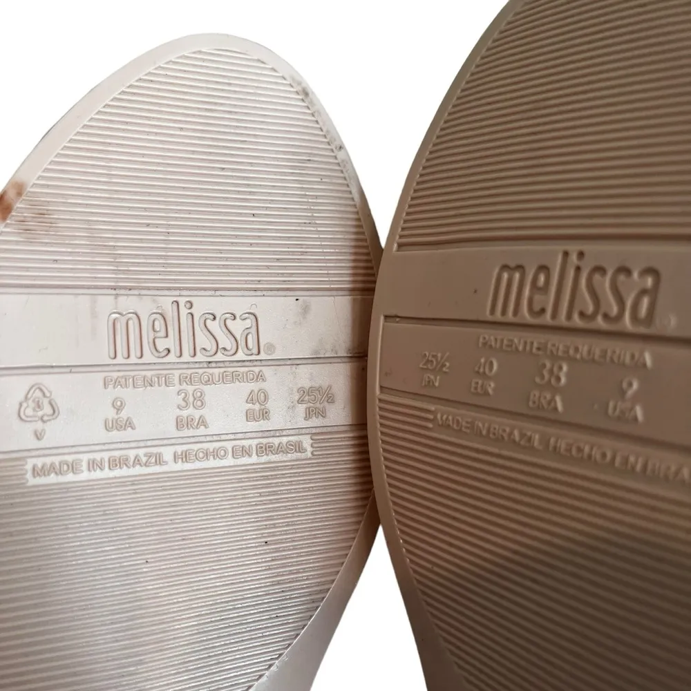 Melissa Seduction V, Beige, Open Toe, Jelly Shoes w/ Bows, Sz 9 - Image 16