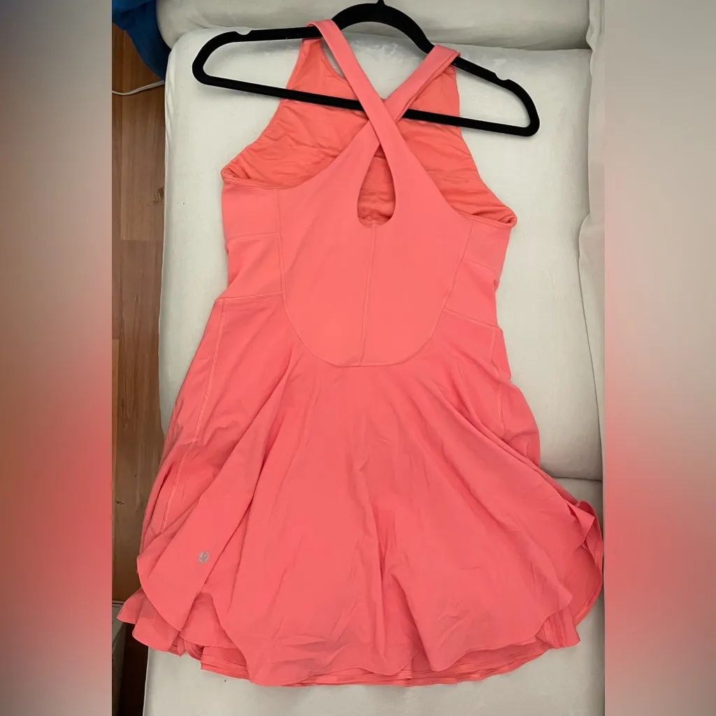 Lululemon Court Crush Dress Raspberry Cream Shorts underneath No Pads Size 8 - Image 6