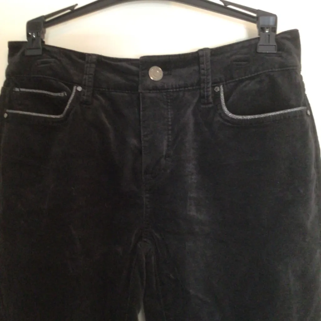 WHBM Velvet Mid Rise Skinny Jeans in Black Smoke sz 2 - Image 5