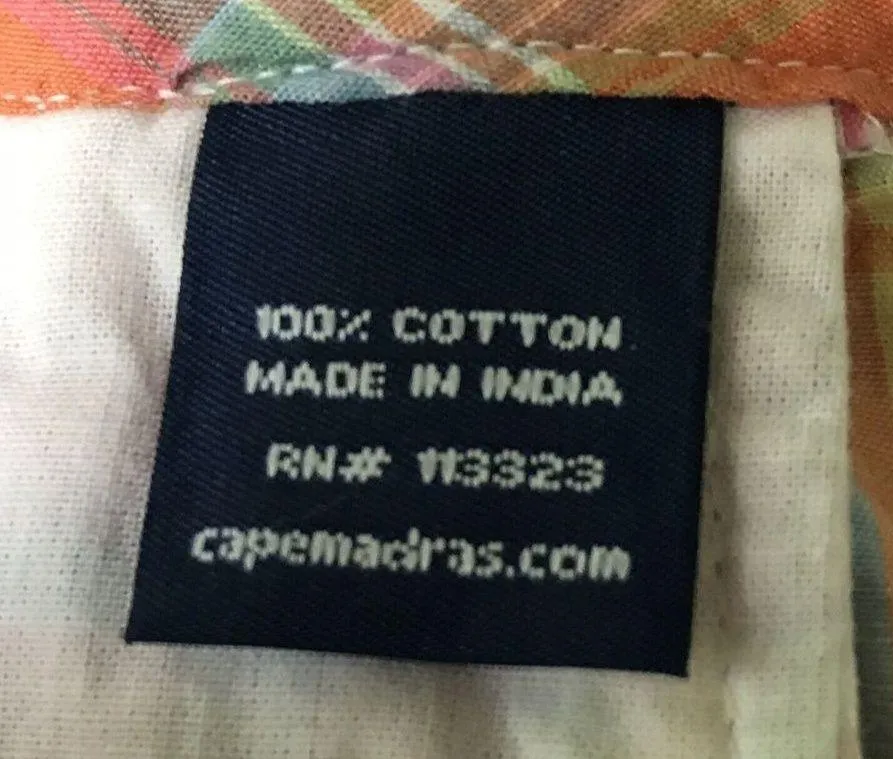 Cape Madras Mini Skirt Coral Plaid 100% Cotton Zip Fly EUC Ladies Size 6 - Image 4